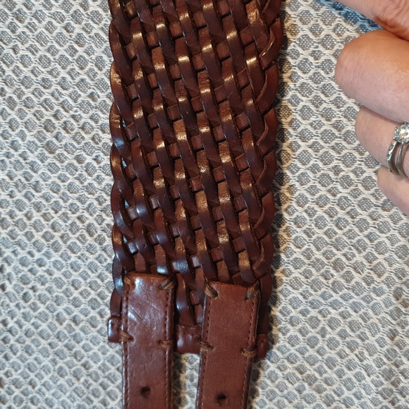 VGC Vintage Abercrombie & Fitch double woven wide leather belt, 34-36 inch waist - Picture 11 of 12